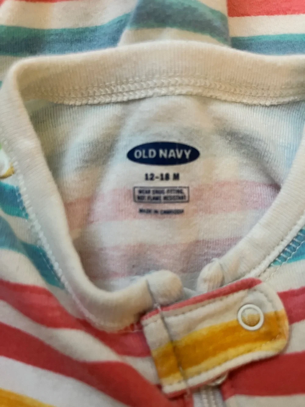 Old Navy Rainbow Stripe Sleeper 12-18 months
